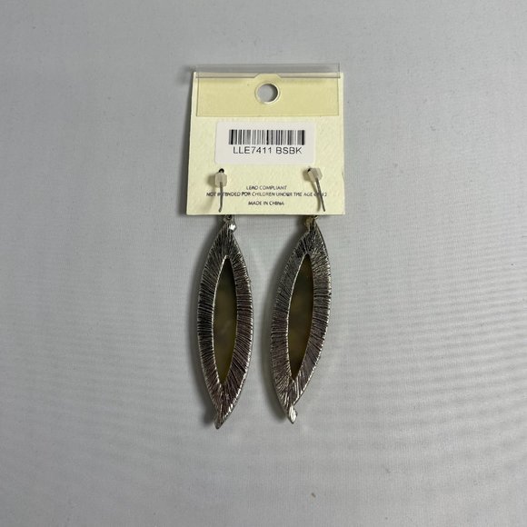 Mia Collection Brown Gold Jeweled Dangle Earrings 3" by Kim Min Sun - Picture 2 of 2